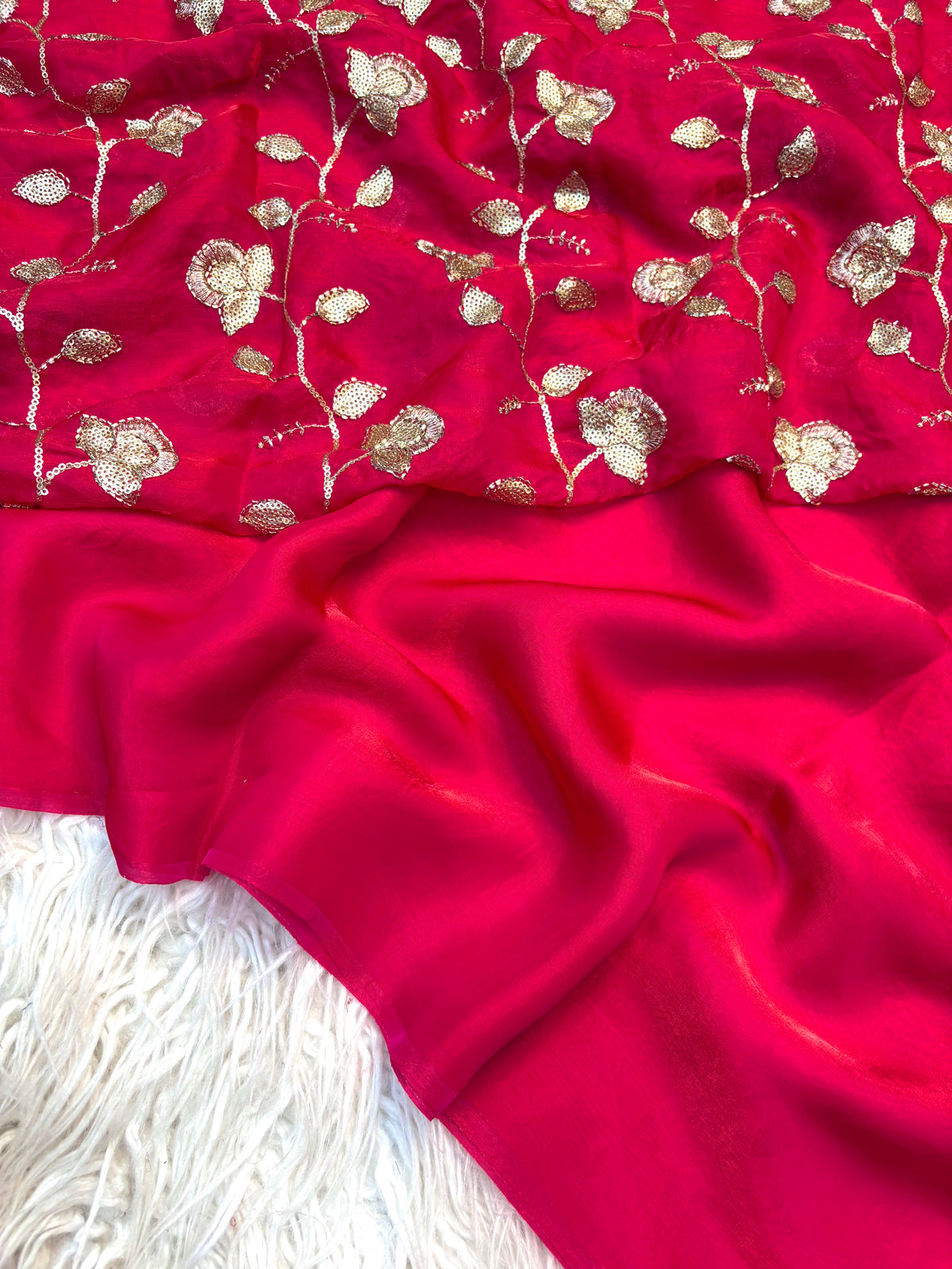 Mellifluous Party Wear Silk Designer Saree With Beads Heavy Work Blouse Piece