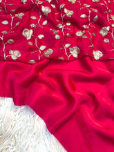 Load image into Gallery viewer, Mellifluous Party Wear Silk Designer Saree With Beads Heavy Work Blouse Piece
