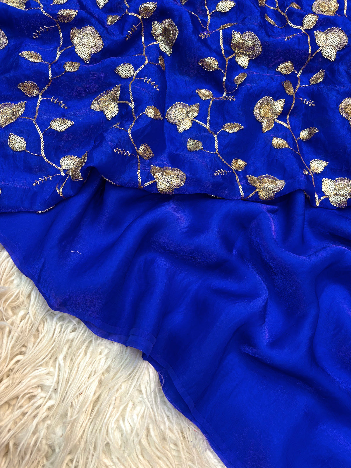 Mellifluous Party Wear Silk Designer Saree With Beads Heavy Work Blouse Piece