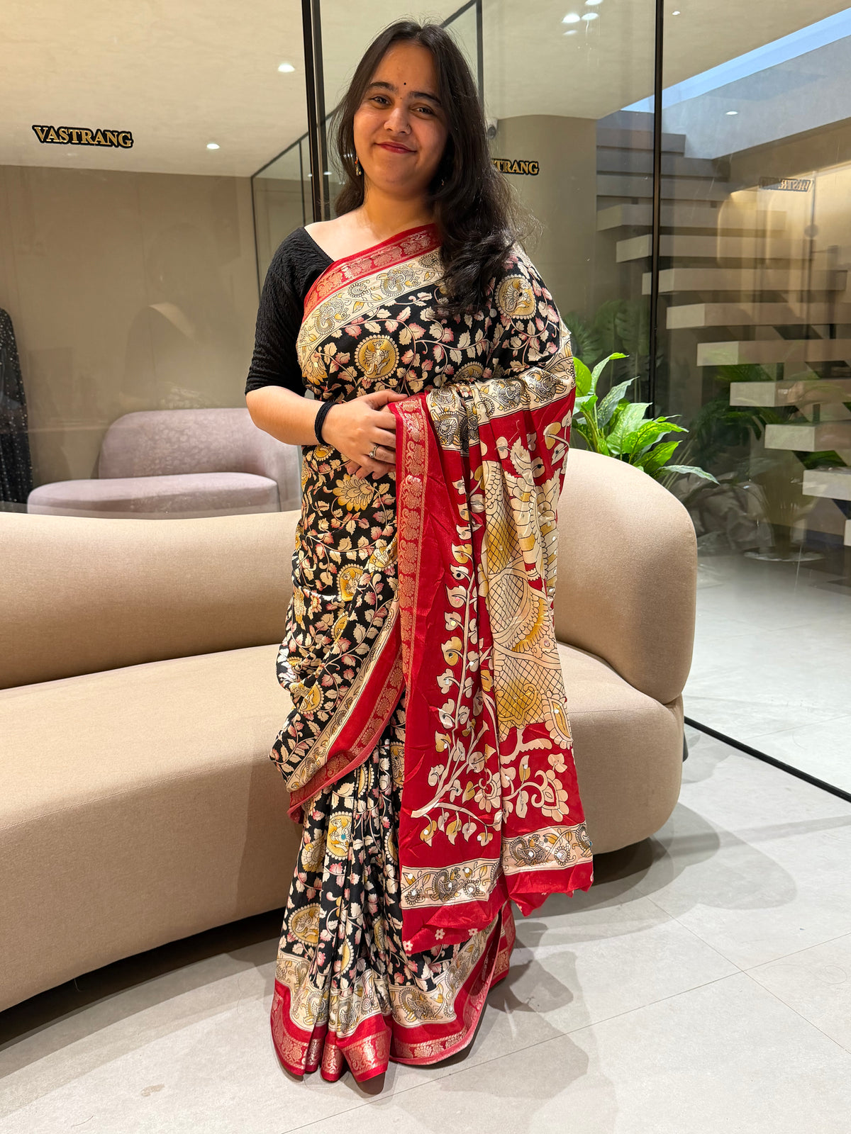 Glamorous Party Wear Pure Mangalkari Viscose Silk Mirror Work Fancy Saree With Blouse
