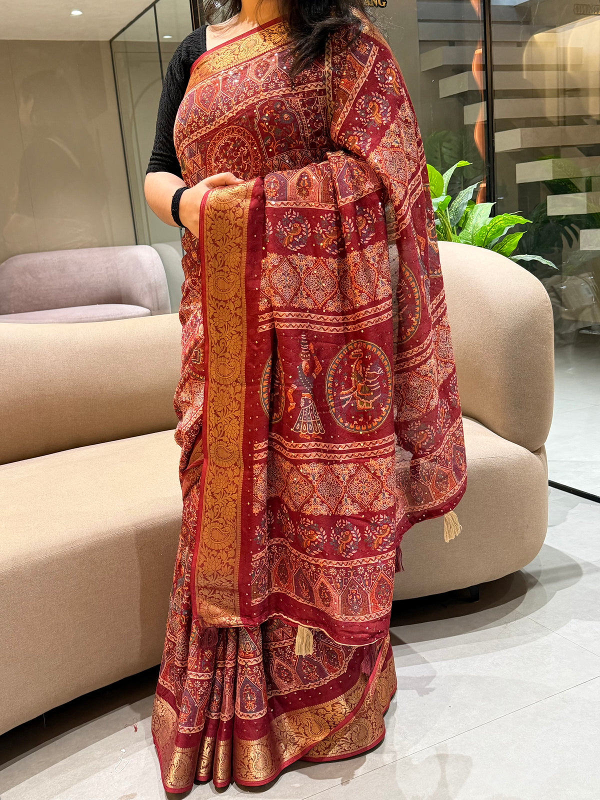 Divine Festive Wear Soft Silk Sequence Work Jacquard Border Designer Saree With Blissful Blouse Piece