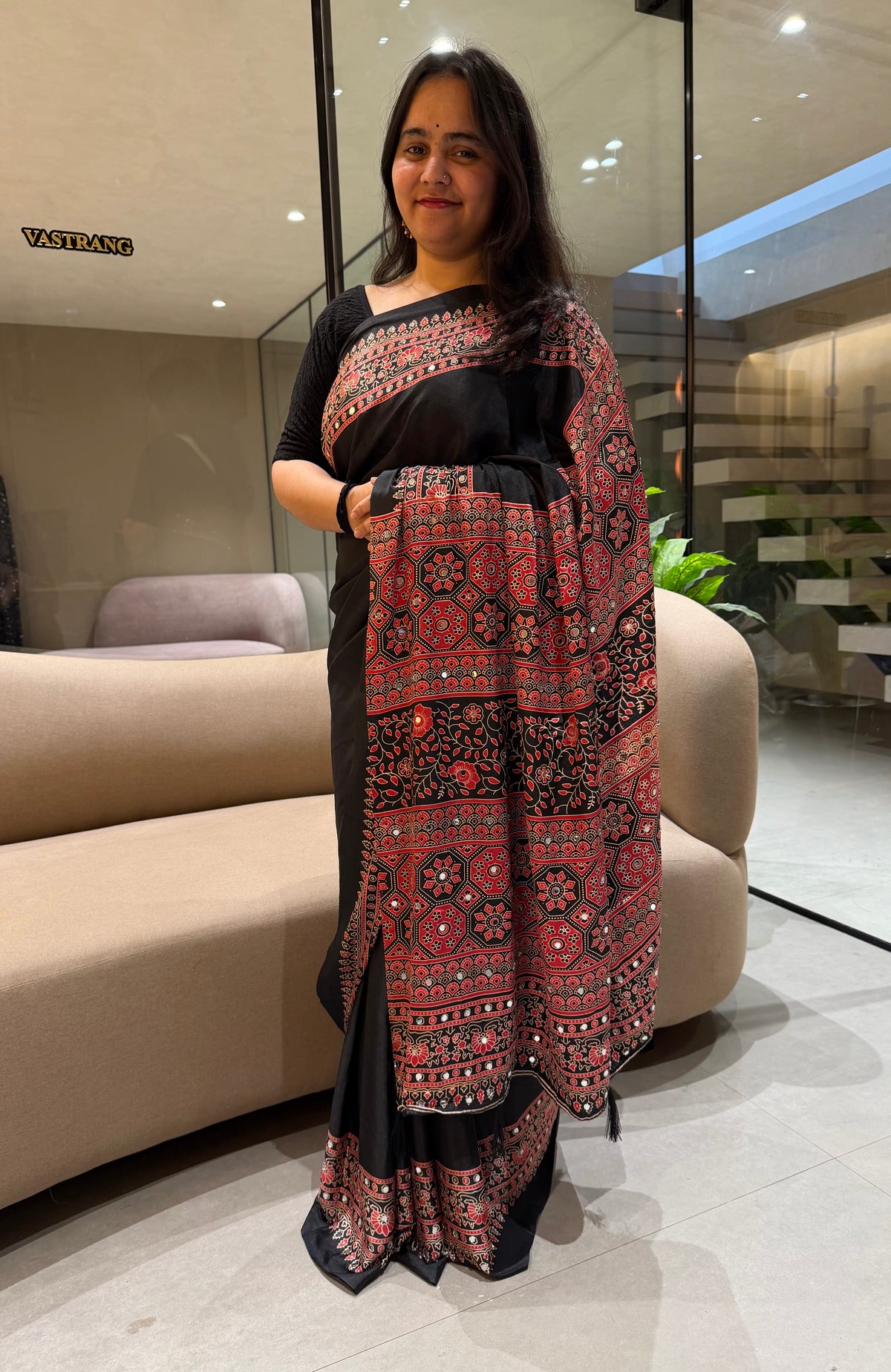 Alverina Function Wear Silk Print Design Mirror Work Fancy Designer With Blouse Piece