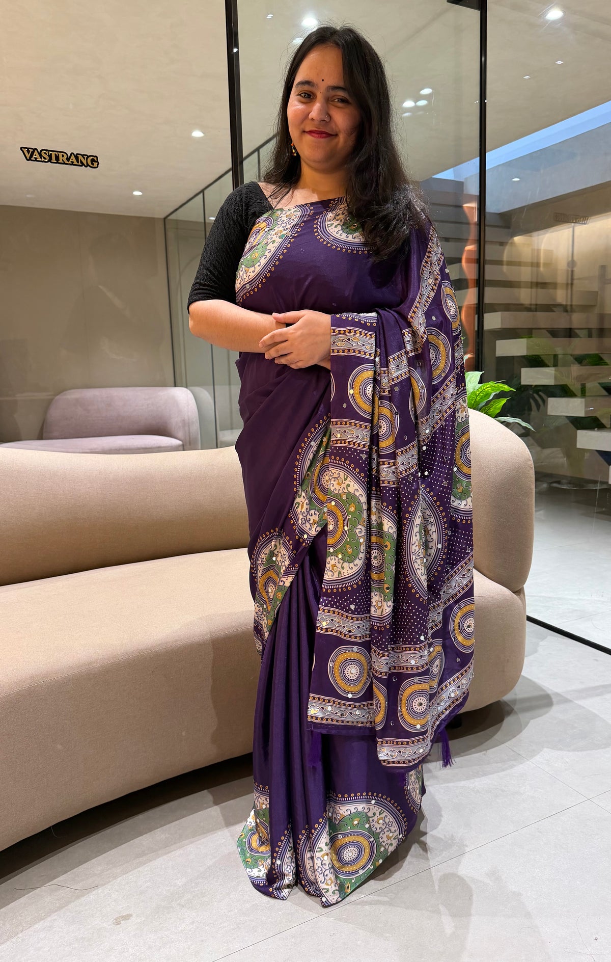 Marvellous Festive Wear Satin Silk Print Design Mirror Work Rich Pallu Designer Saree With Blouse Piece