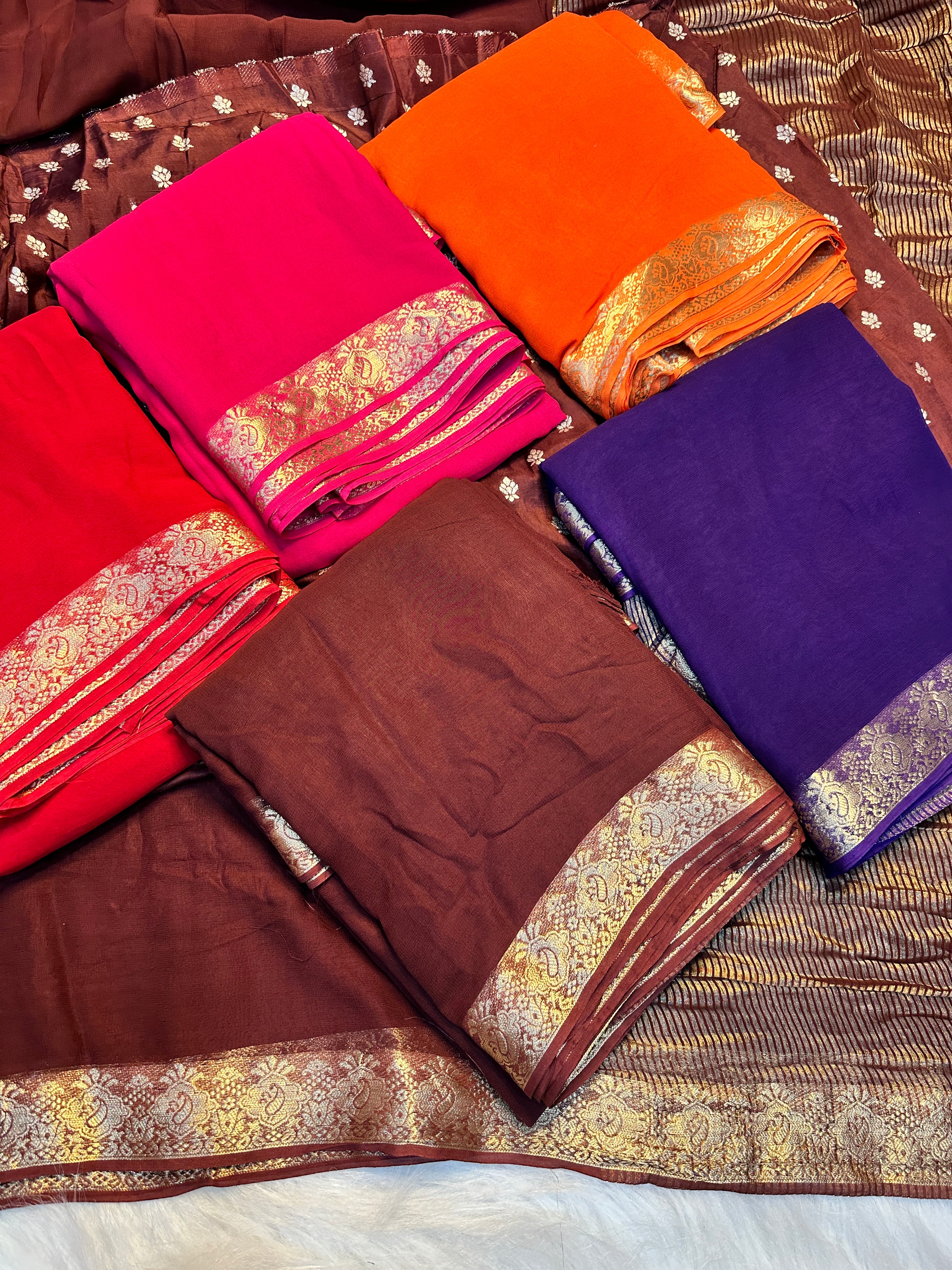 Splendorous Function Wear Viscose Georgette Jacquard Work n Rich Pallu Fancy Saree With Blouse Piece