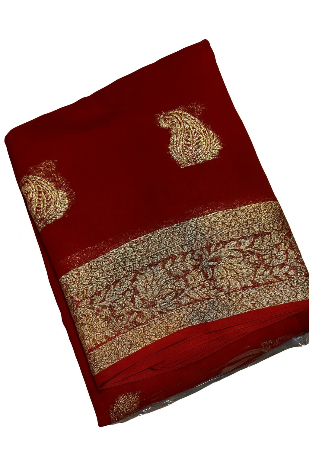 Desiring Viscose Georgette Jacquard Zari Work Saree With Staggering Blouse Piece