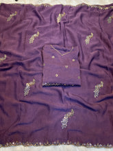 Load image into Gallery viewer, Charming Party Wear Crush Silk Sequence n Beads Work Fancy Designer Saree With Blouse Piece
