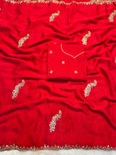 Load image into Gallery viewer, Charming Party Wear Crush Silk Sequence n Beads Work Fancy Designer Saree With Blouse Piece
