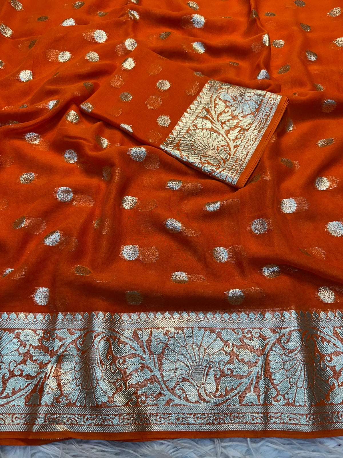 Elegance Party Wear Viscose Georgette Jacquard Zari Weaving Work Fancy Designer Saree