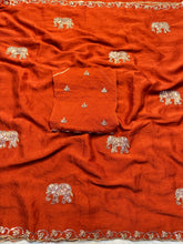 Load image into Gallery viewer, Alverina Wedding Wear Crush Silk Sequence Work Fancy Designer Saree With Blouse Piece
