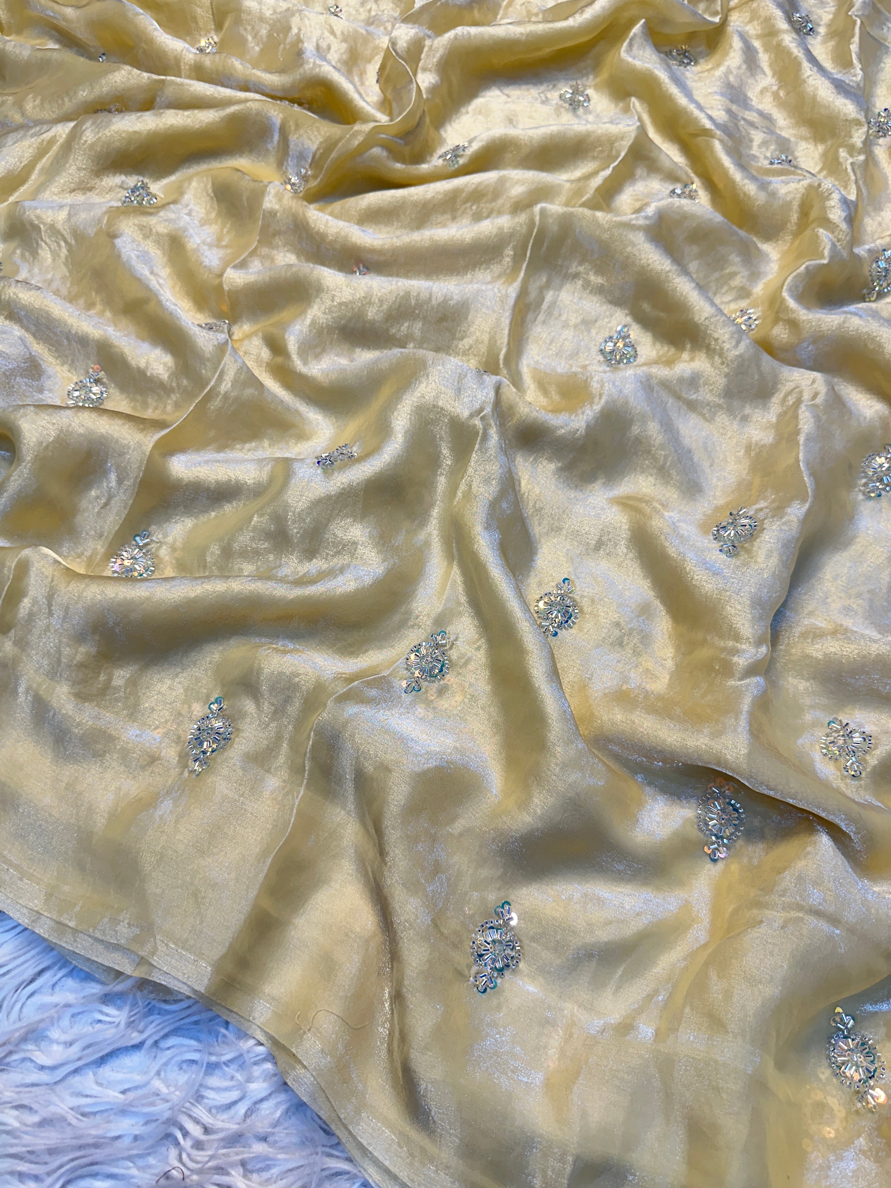 Enticing Festive Wear Soft Crush Silk Embroidery Work Fancy Saree With Blouse Piece