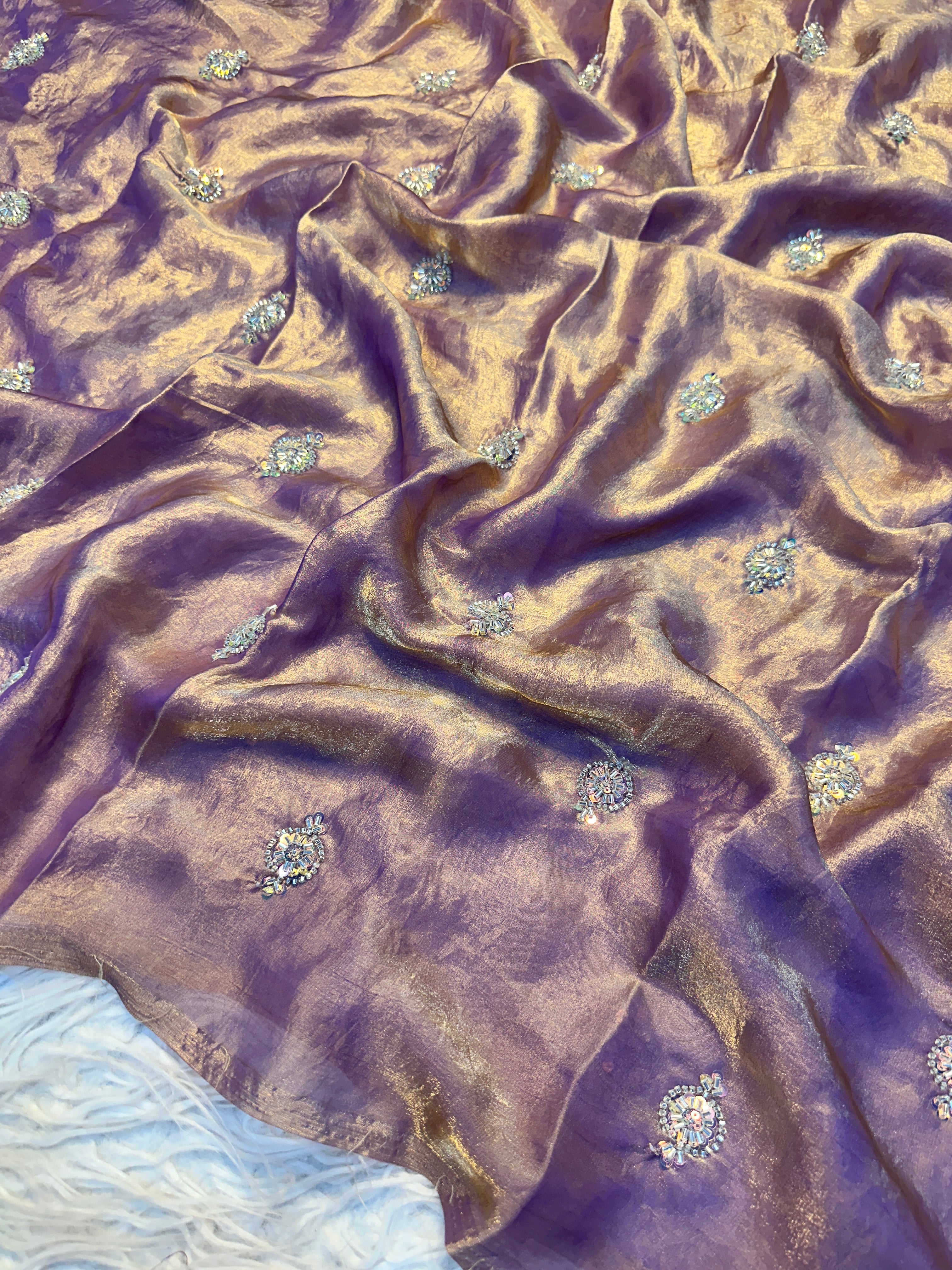 Enticing Festive Wear Soft Crush Silk Embroidery Work Fancy Saree With Blouse Piece