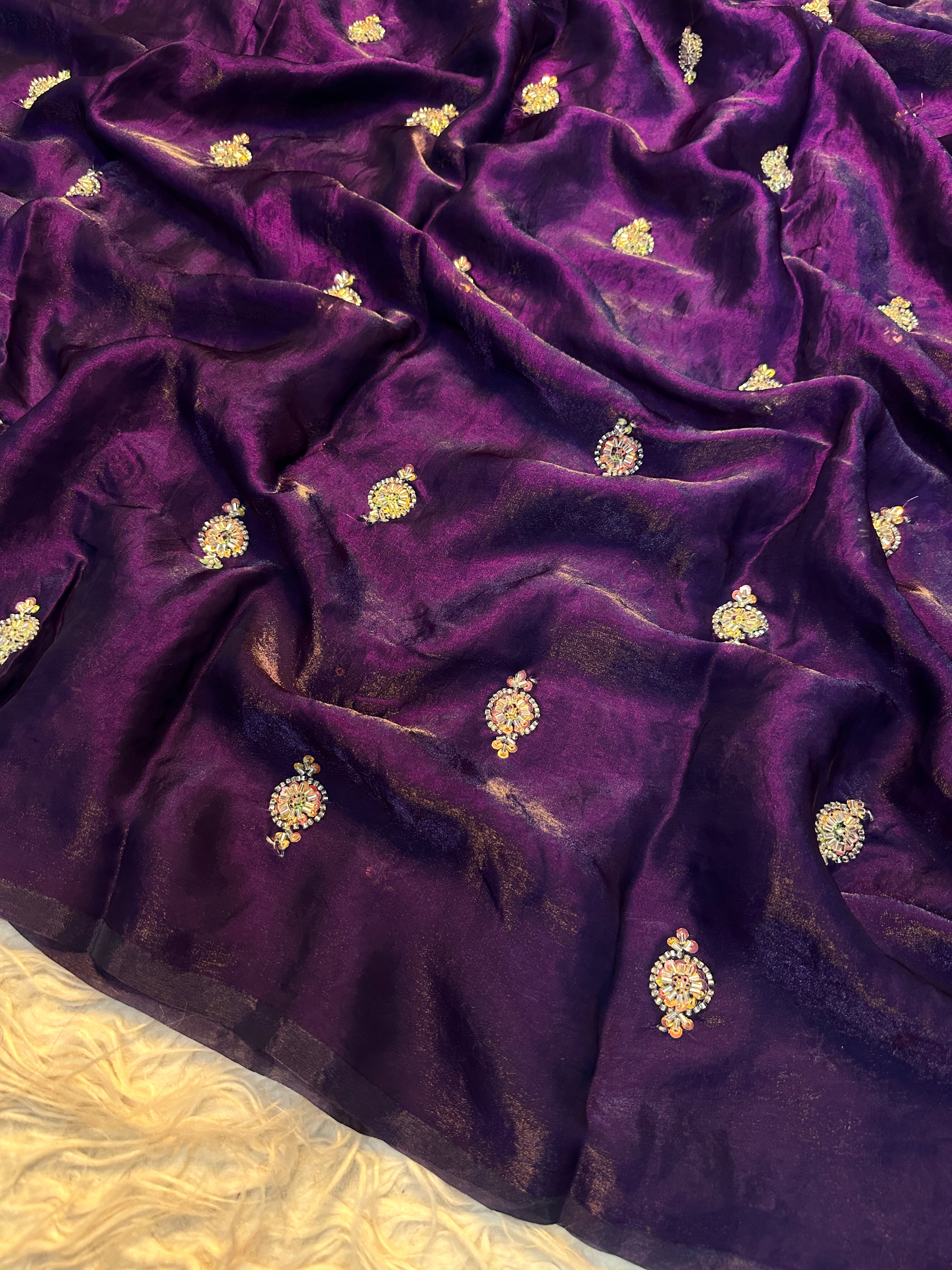 Enticing Festive Wear Soft Crush Silk Embroidery Work Fancy Saree With Blouse Piece