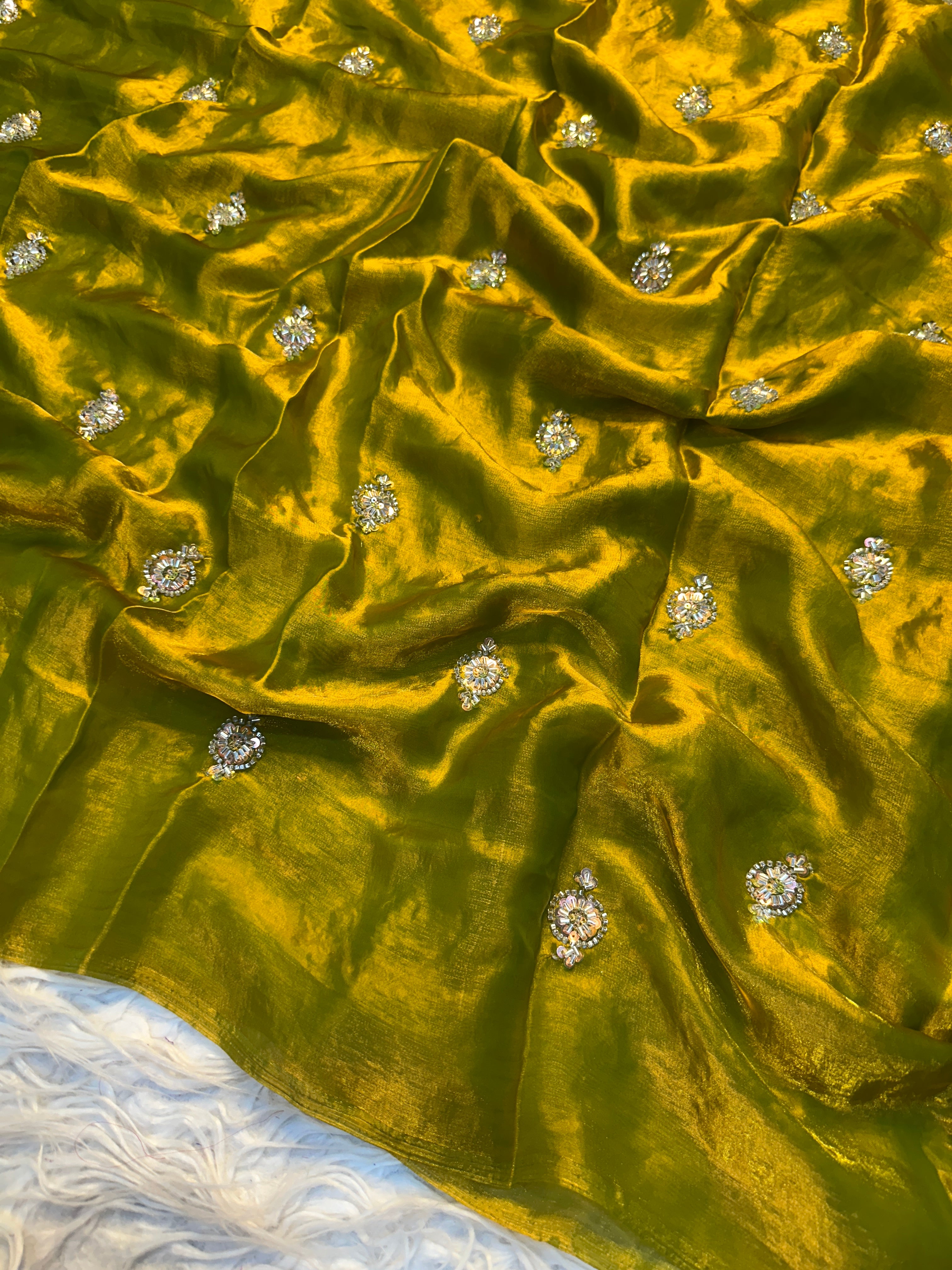 Enticing Festive Wear Soft Crush Silk Embroidery Work Fancy Saree With Blouse Piece