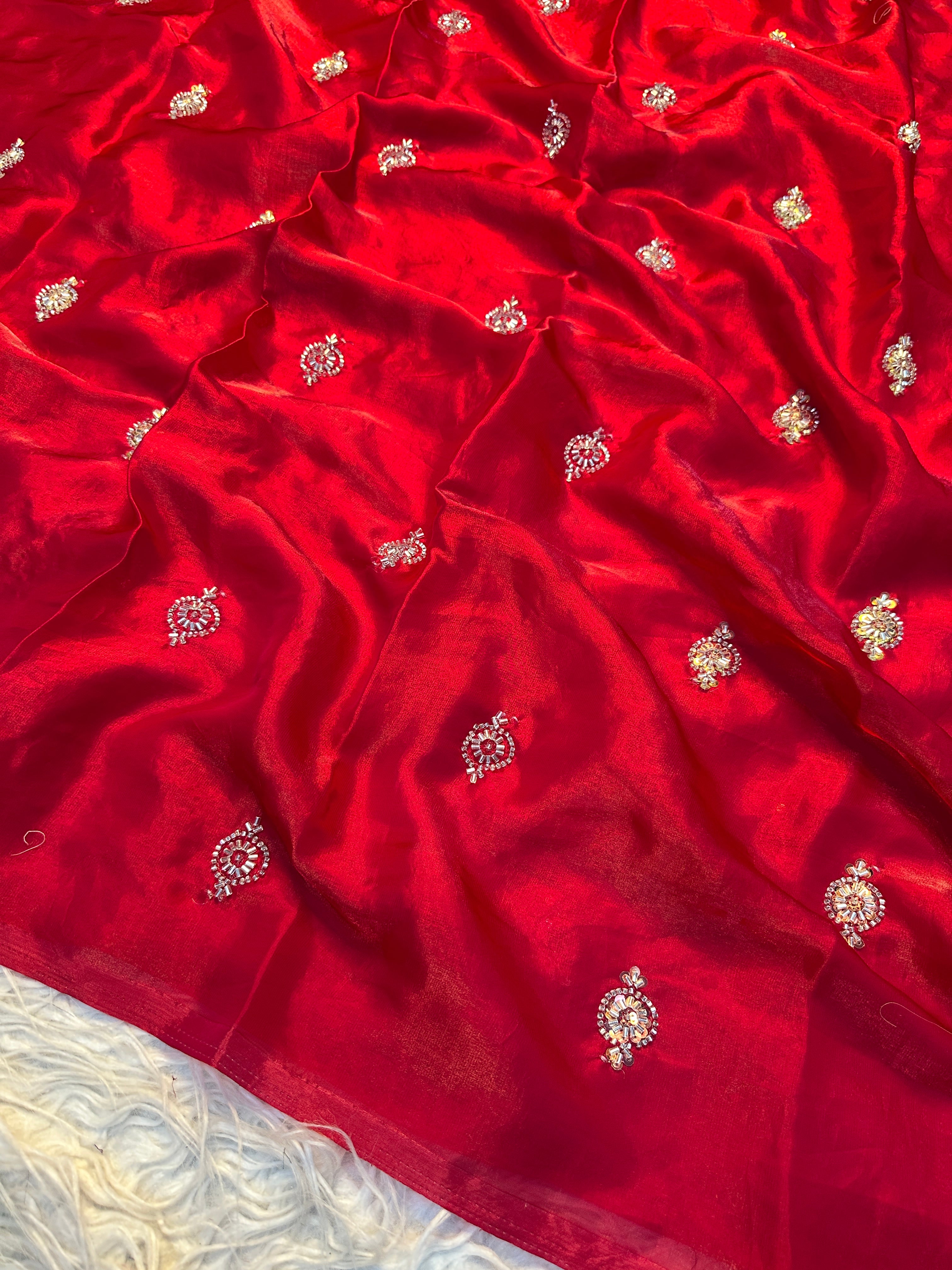 Enticing Festive Wear Soft Crush Silk Embroidery Work Fancy Saree With Blouse Piece