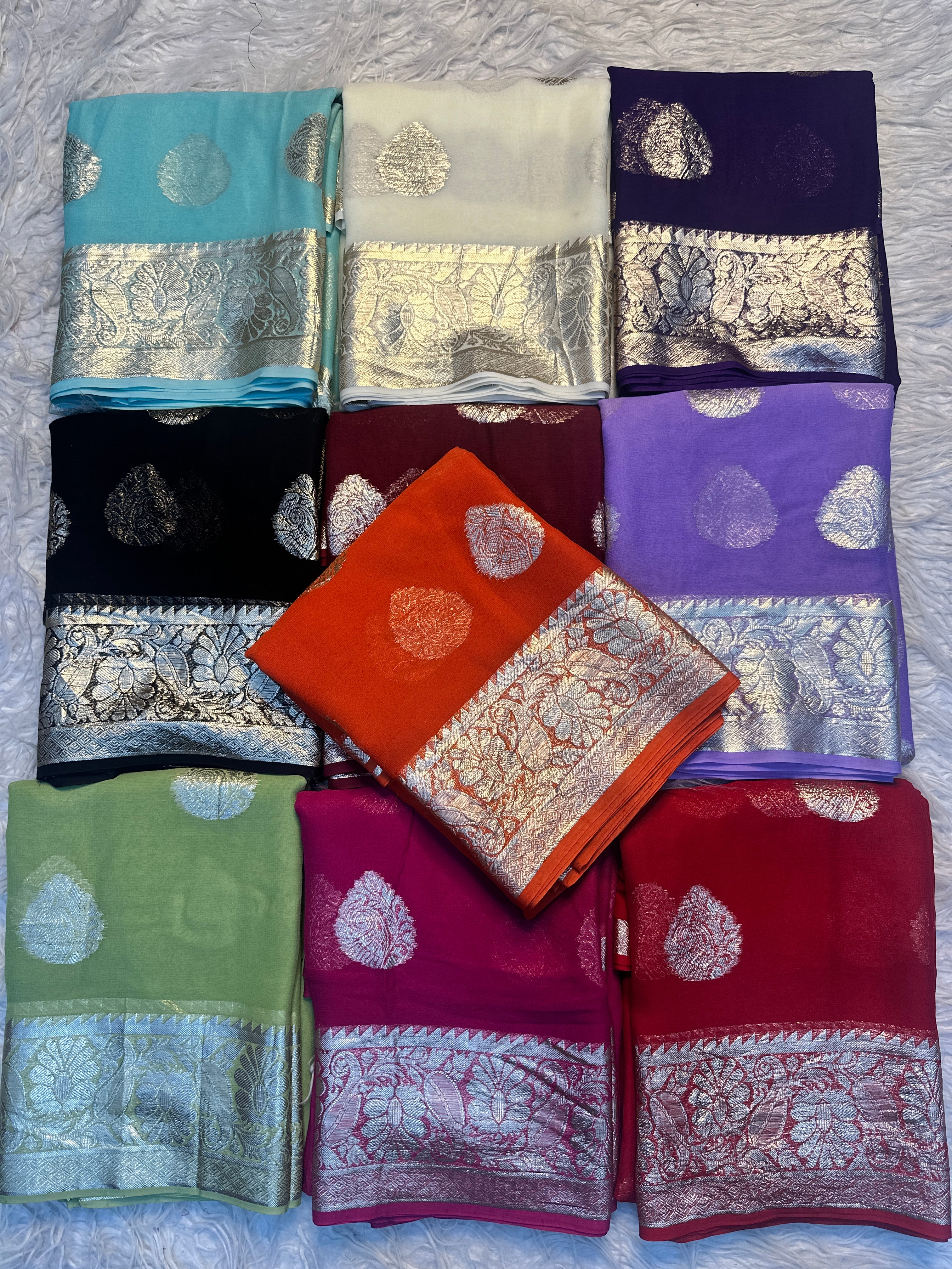 Adorning Festive Wear Georgette Jacquard Weaving Work Fancy Saree With Blouse Piece