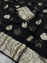 Load image into Gallery viewer, Adorning Festive Wear Georgette Jacquard Weaving Work Fancy Saree With Blouse Piece
