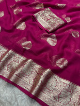 Load image into Gallery viewer, Adorning Festive Wear Georgette Jacquard Weaving Work Fancy Saree With Blouse Piece
