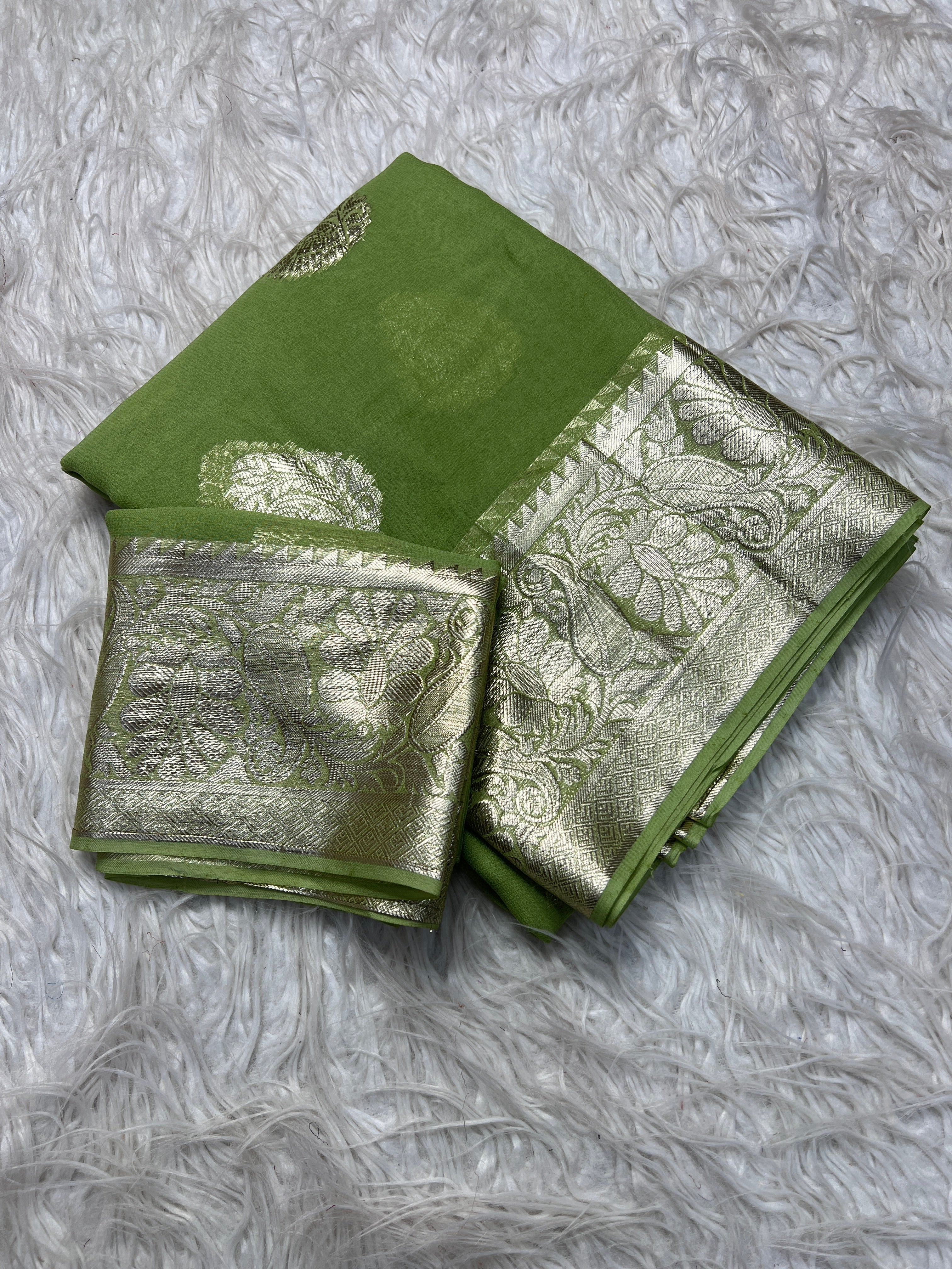 Adorning Festive Wear Georgette Jacquard Weaving Work Fancy Saree With Blouse Piece