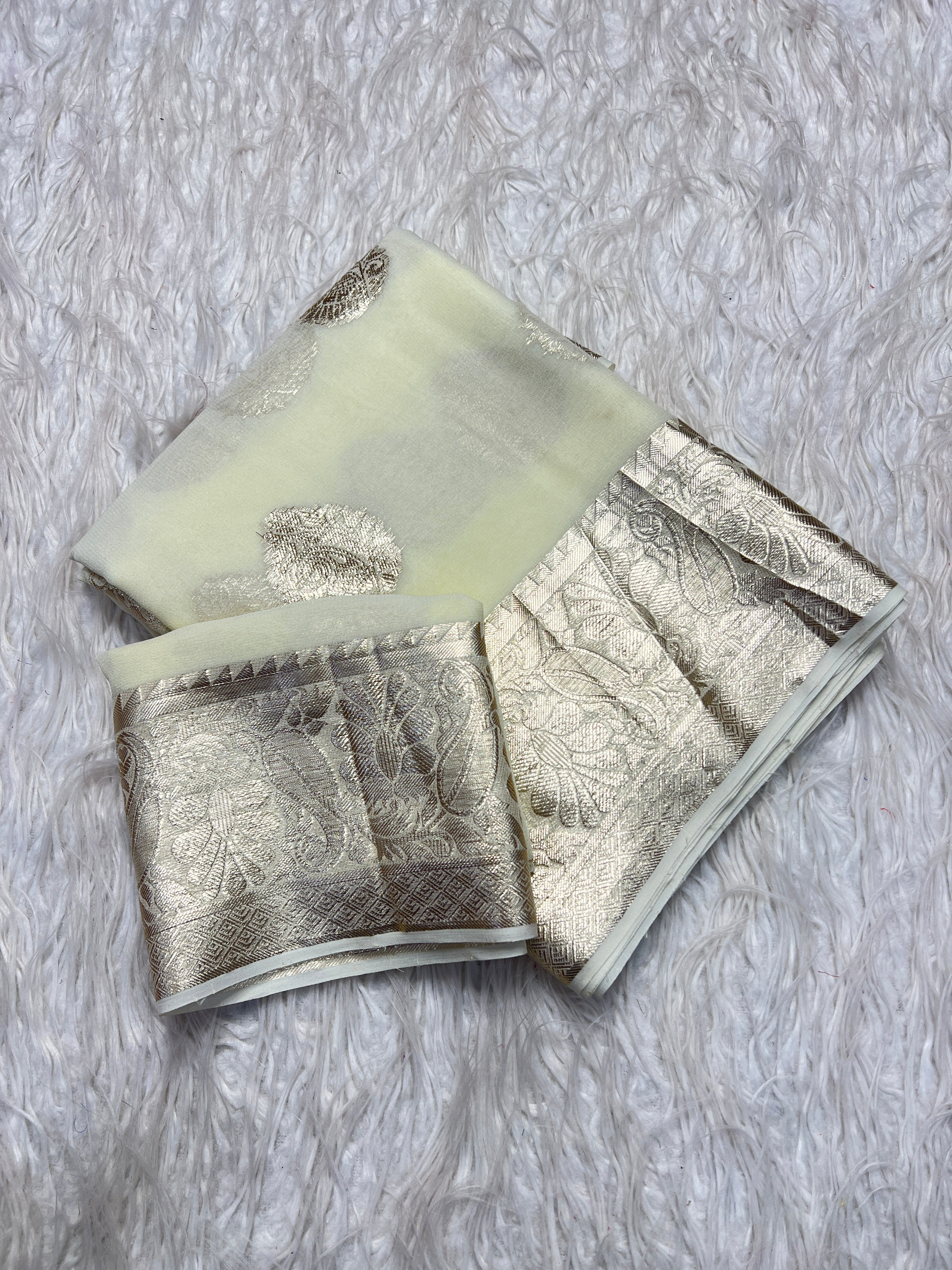 Adorning Festive Wear Georgette Jacquard Weaving Work Fancy Saree With Blouse Piece