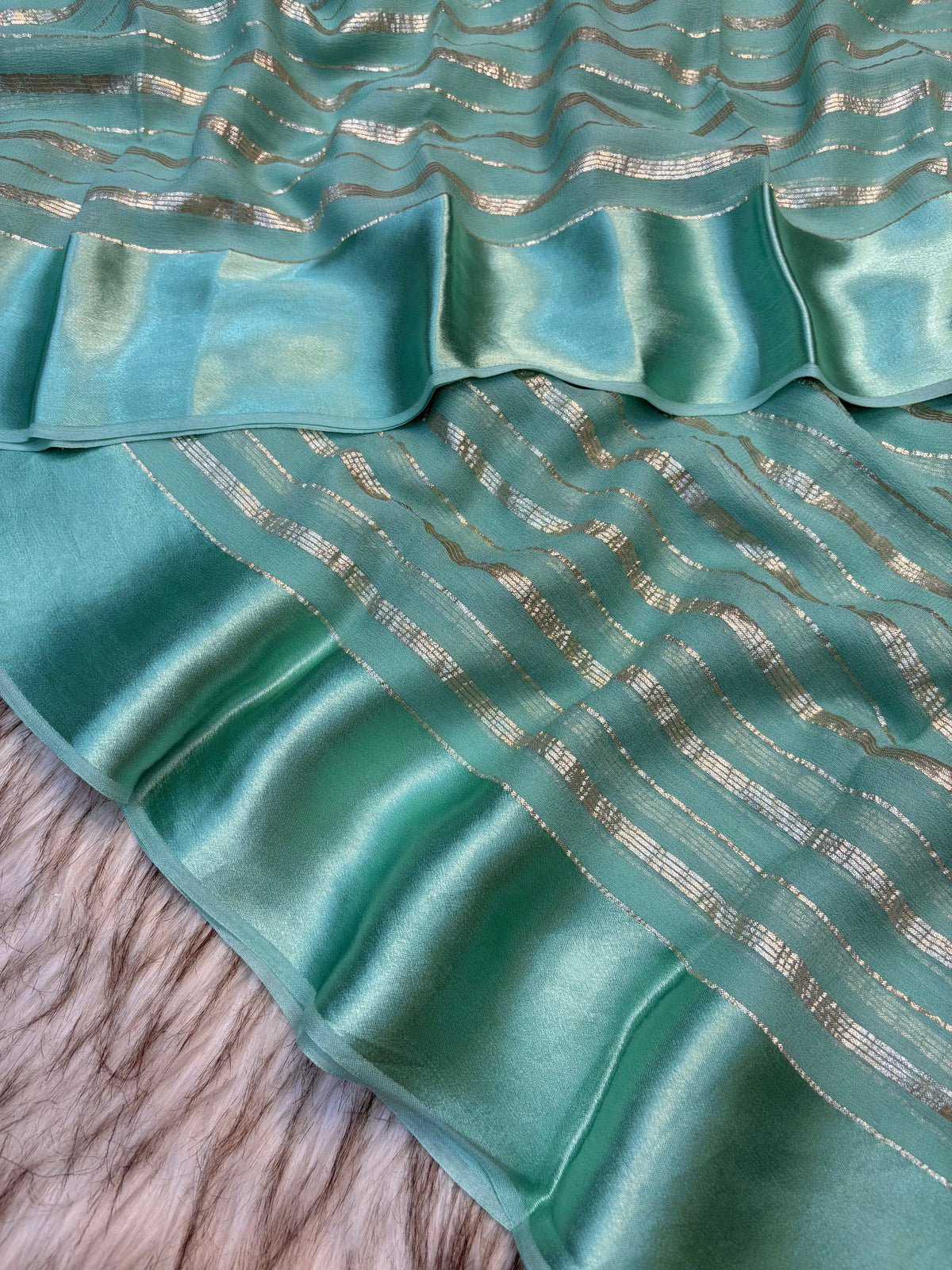 Fantabulous Festive Wear Viscose Silk Satin Border Zari Design Fancy Saree With Blouse Piece