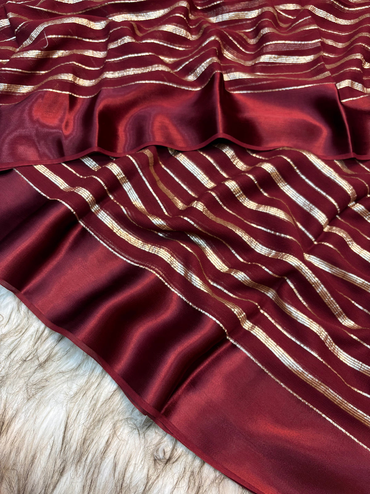 Fantabulous Festive Wear Viscose Silk Satin Border Zari Design Fancy Saree With Blouse Piece