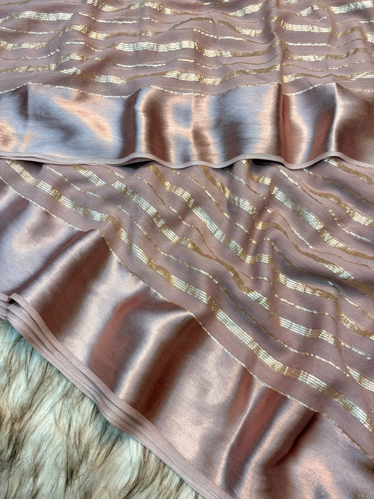 Fantabulous Festive Wear Viscose Silk Satin Border Zari Design Fancy Saree With Blouse Piece
