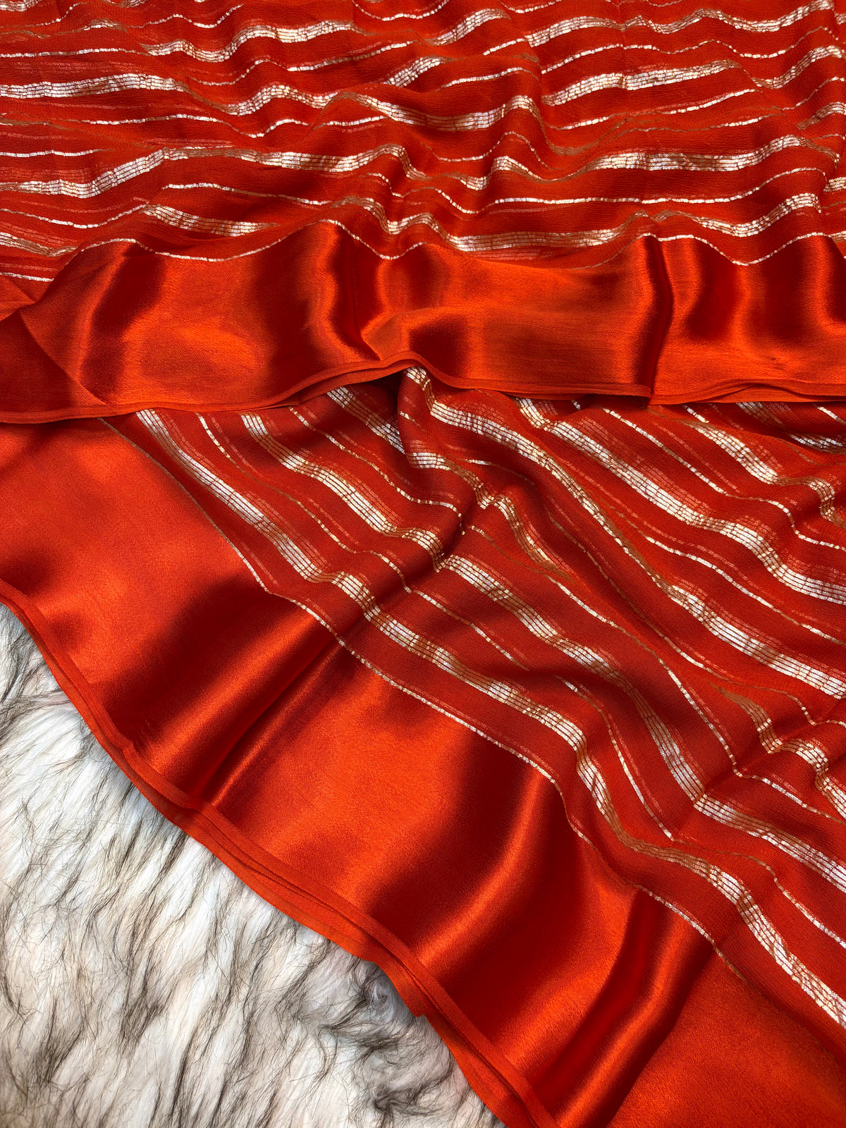Fantabulous Festive Wear Viscose Silk Satin Border Zari Design Fancy Saree With Blouse Piece