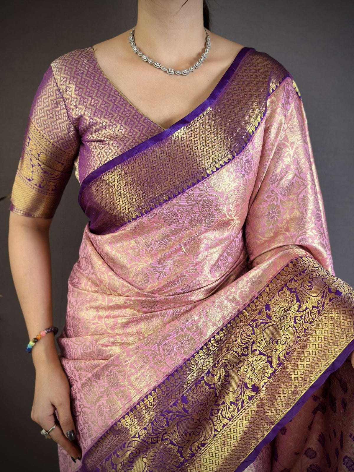 Charismatic Wedding Wear Kanjivaram Silk Rich Pallu Jacquard Border Designer Saree With Contrast Blouse Piece