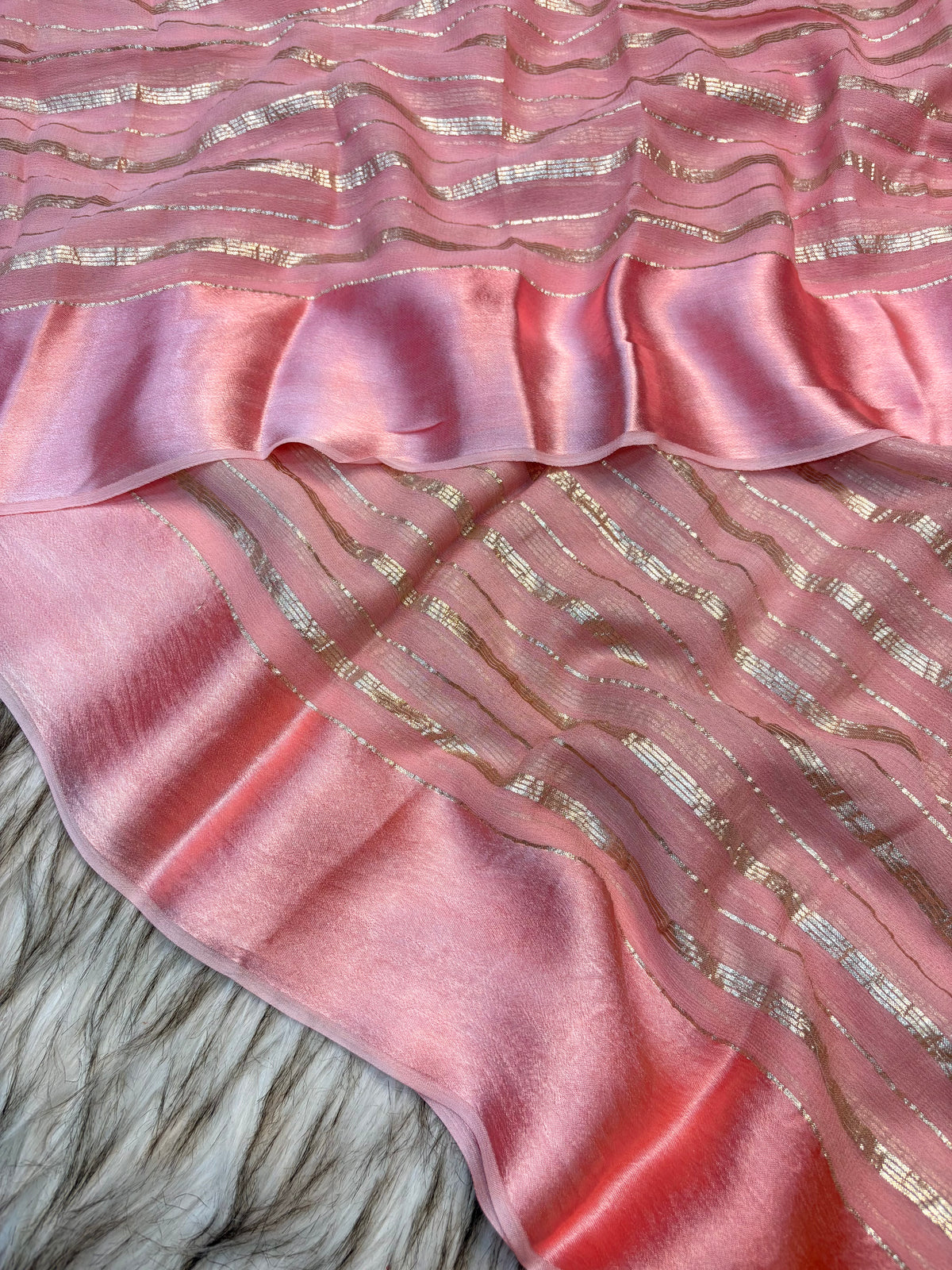 Fantabulous Festive Wear Viscose Silk Satin Border Zari Design Fancy Saree With Blouse Piece