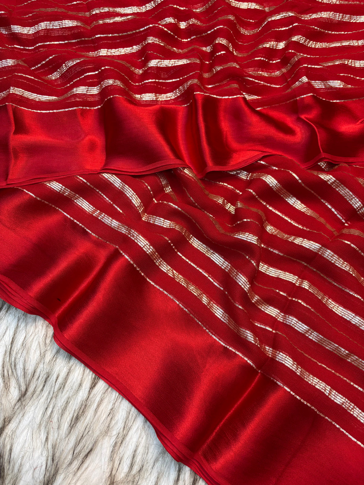 Fantabulous Festive Wear Viscose Silk Satin Border Zari Design Fancy Saree With Blouse Piece