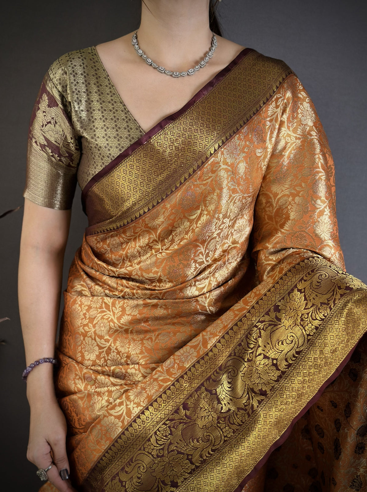 Charismatic Wedding Wear Kanjivaram Silk Rich Pallu Jacquard Border Designer Saree With Contrast Blouse Piece