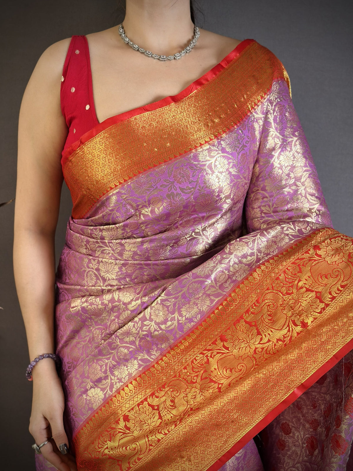 Charismatic Wedding Wear Kanjivaram Silk Rich Pallu Jacquard Border Designer Saree With Contrast Blouse Piece