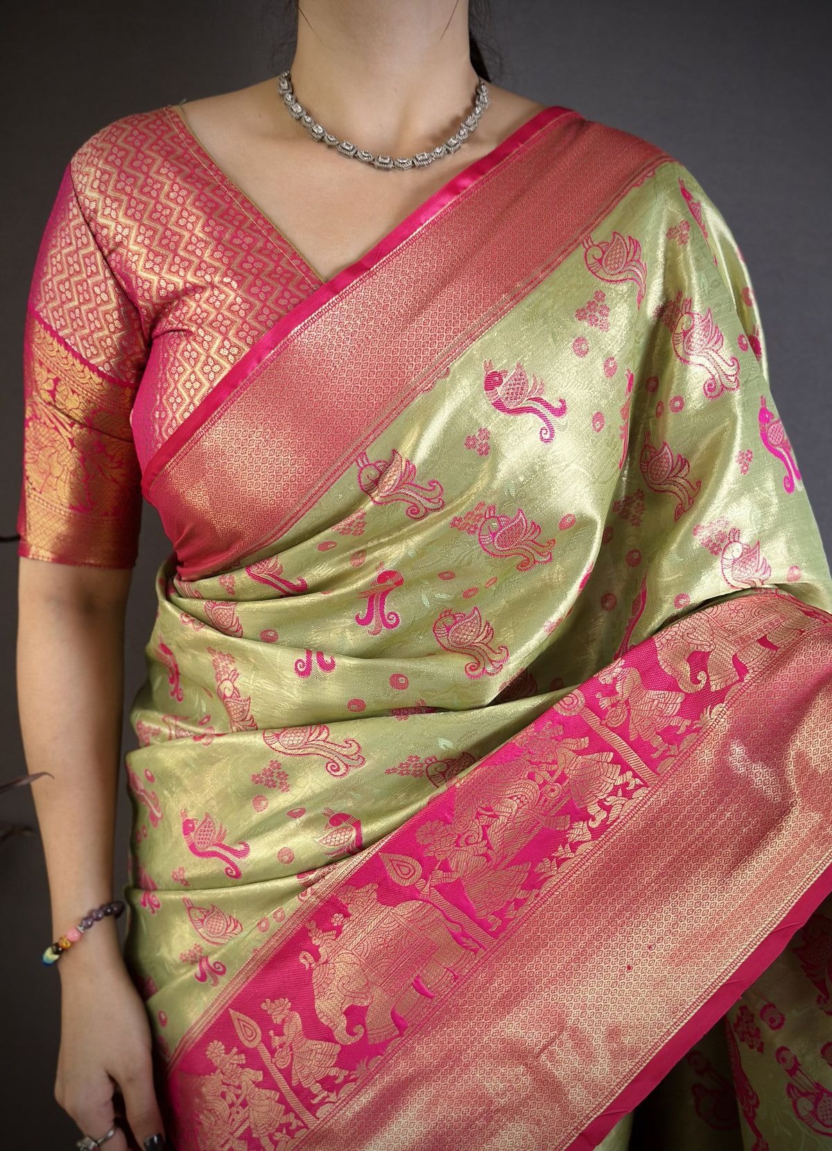 Splendorous Wedding Wear Kanjivaram Silk Rich Pallu With Jacquard Border Designer Sarre For Weeding