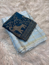 Load image into Gallery viewer, Gorgeous Function Wear Viscose Silk Handwork Blouse Designer Saree For Wedding
