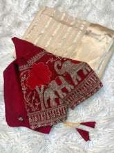 Load image into Gallery viewer, Admirable Party Wear Pure Viscose Georgette Silk Beads Work Blouse Designer Saree For Wedding
