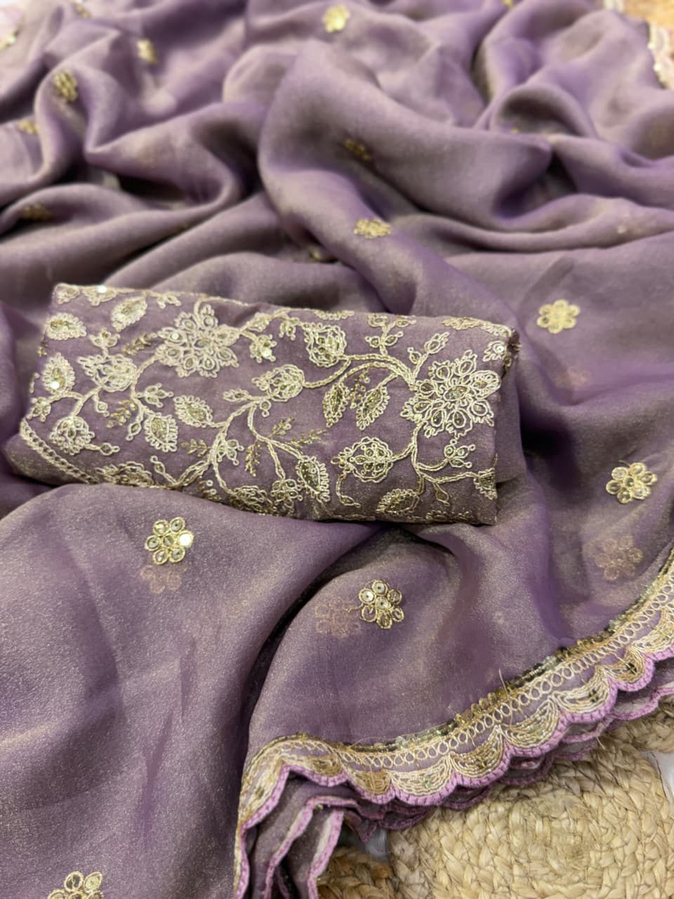 Ethnic Party Wear Soft Moss Silk Embroidery Work Lace Border Fancy Designer Saree With Blouse Piece
