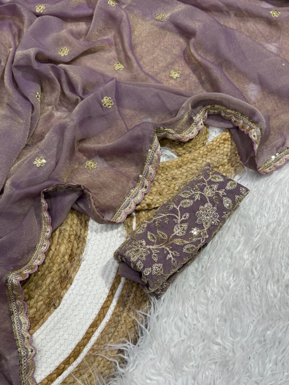 Ethnic Party Wear Soft Moss Silk Embroidery Work Lace Border Fancy Designer Saree With Blouse Piece