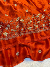 Load image into Gallery viewer, Adorning Party Wear Silk Embroidery n Beads Work Saree With Blouse Piece
