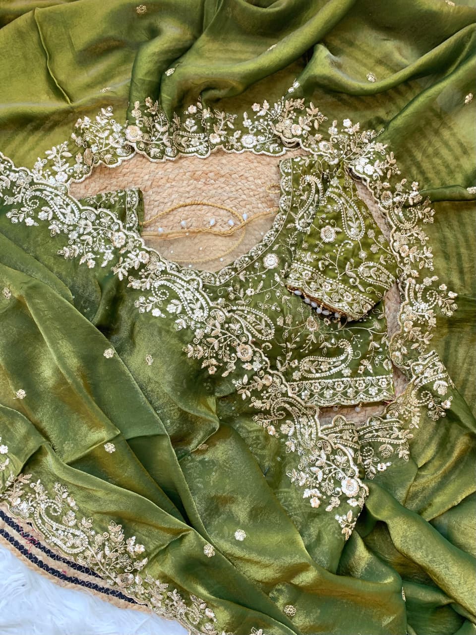 Outstanding Festival Wear Satin Silk Heavy Embroidery n Aarco Work Fancy Designer Saree With Stitched Blouse