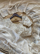 Load image into Gallery viewer, Outstanding Festival Wear Satin Silk Heavy Embroidery n Aarco Work Fancy Designer Saree With Stitched Blouse
