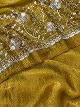 Load image into Gallery viewer, Mellifluous Festival Wear Silk Designer Saree With Heavy Beads Work Blouse Piece
