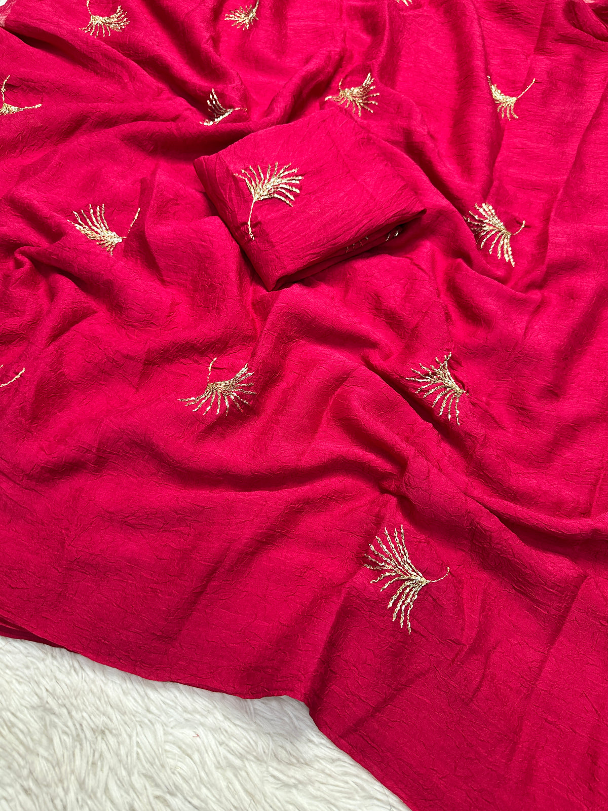Redolent Party Wear Silk Beads Work Fancy Designer Saree With Matching Blouse Piece