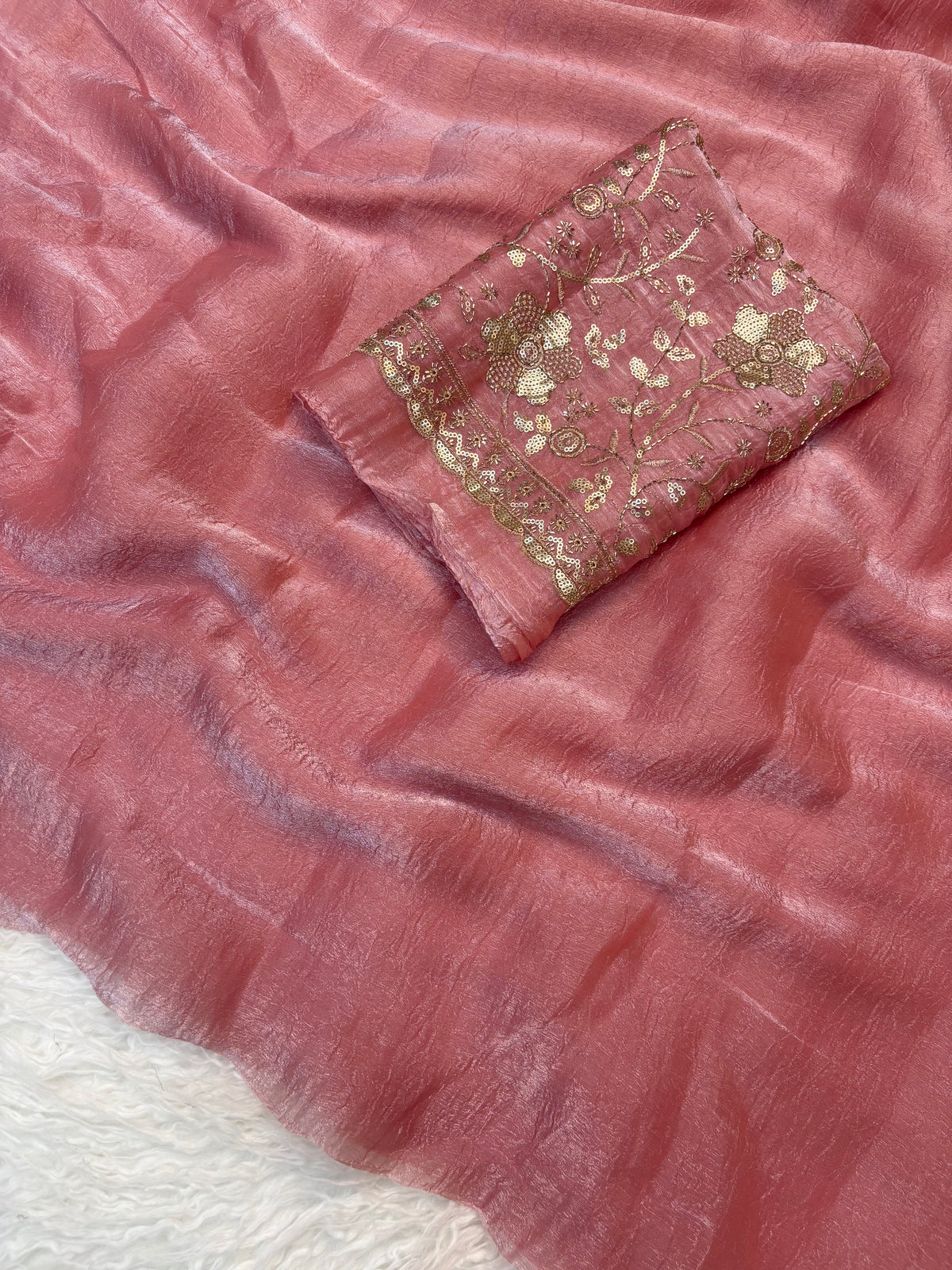Mellifluous Festival Wear Silk Designer Saree With Heavy Beads Work Blouse Piece