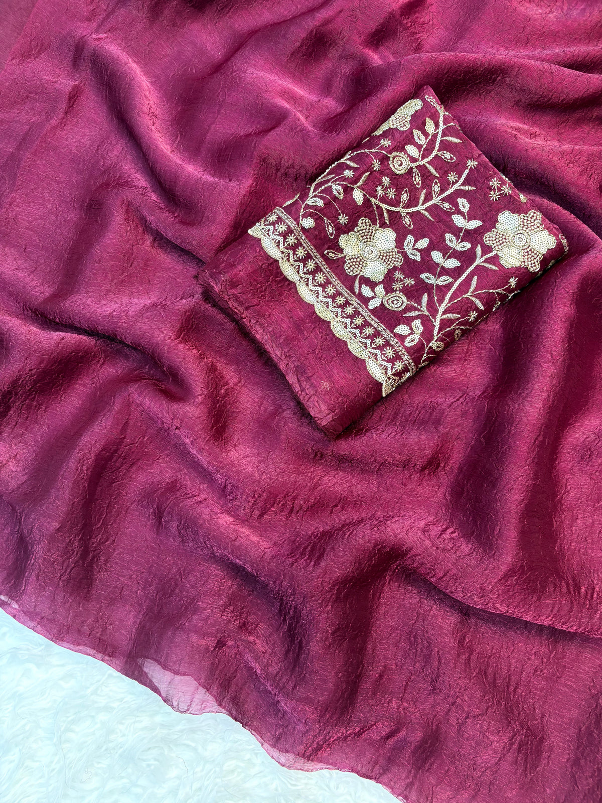 Mellifluous Festival Wear Silk Designer Saree With Heavy Beads Work Blouse Piece