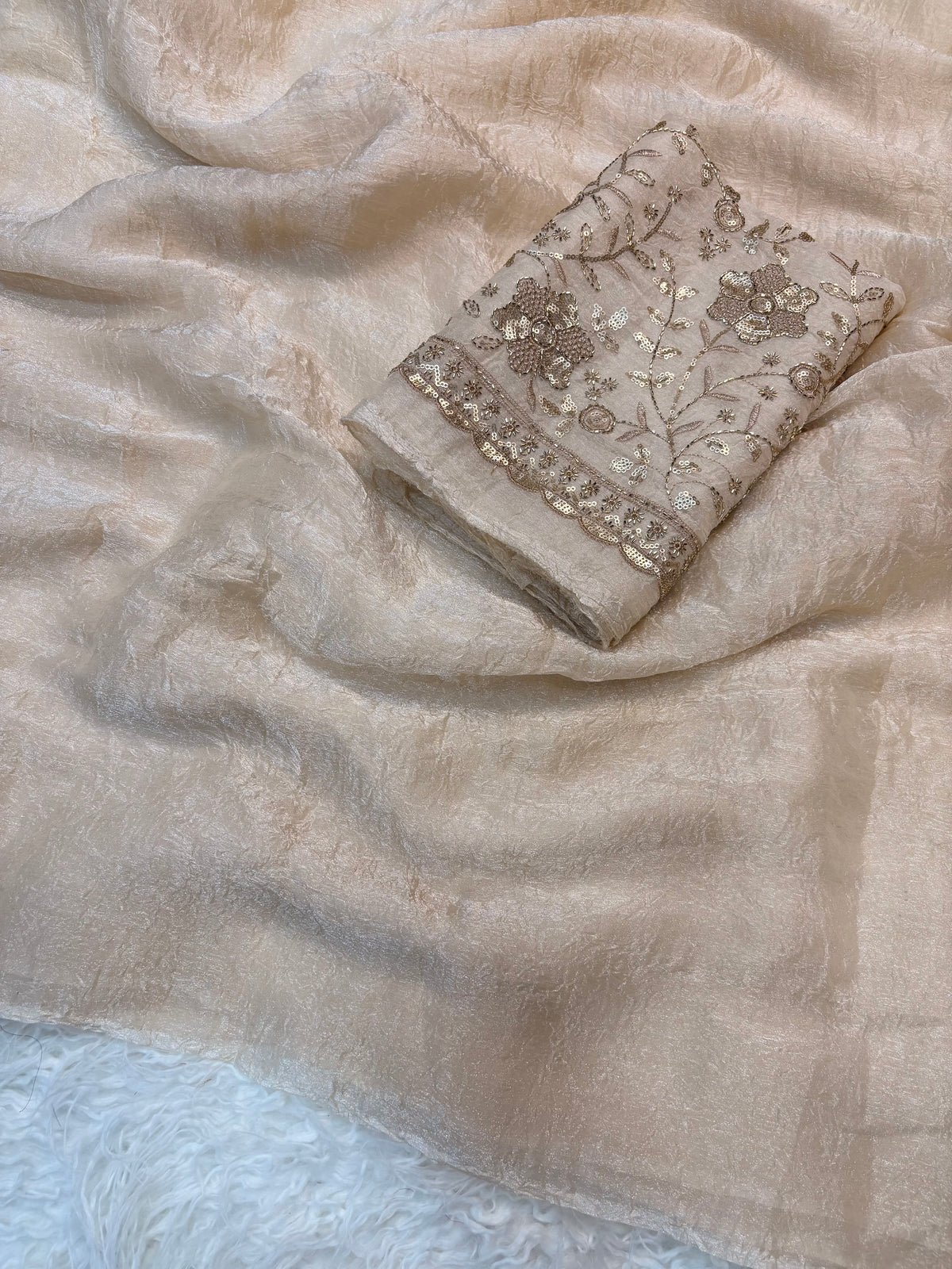 Mellifluous Festival Wear Silk Designer Saree With Heavy Beads Work Blouse Piece