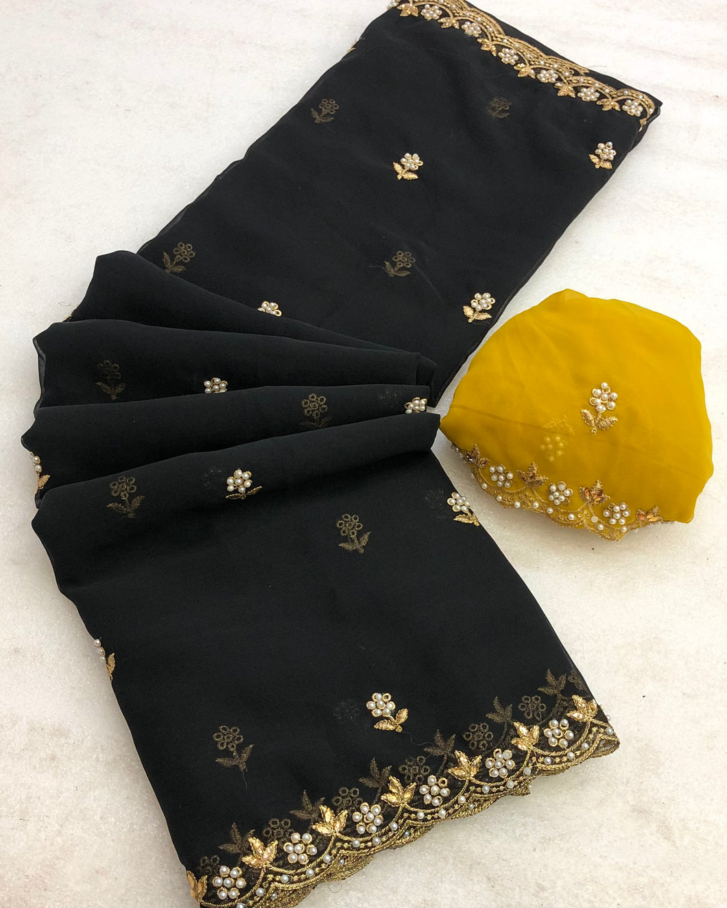 New Partywear Soft Georgette Embroidery n Cutwork Fancy Designer Saree With Blouse