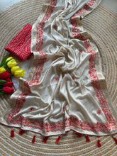 Load image into Gallery viewer, Imaginative Party Wear Soft Tussar Silk Zari Weaving With Beautiful Gotapatti Work Fancy Designer Saree
