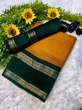 Load image into Gallery viewer, Dissemble Party Wear Heavy Mysore Silk Chex Design With Jacquard Weaving Work Pedding Border Fantastic Blouse
