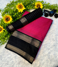Load image into Gallery viewer, Dissemble Party Wear Heavy Mysore Silk Chex Design With Jacquard Weaving Work Pedding Border Fantastic Blouse
