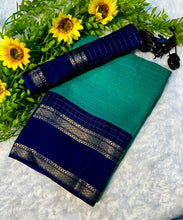 Load image into Gallery viewer, Dissemble Party Wear Heavy Mysore Silk Chex Design With Jacquard Weaving Work Pedding Border Fantastic Blouse
